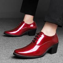 Vyriški Balti Raudoni Aukštakulniai Wingtip Juodos Odos Derby Vestuviniai Šokio Verslo Formalūs Elevatoriai Aukštį Didinantys Batai Didelio Dydžio EU:44 brown