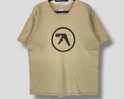 Rare Vintage 90s Aphex Twin promo T-Shirt Richard David James DJ electronic dance music techno musician rave tee beige Large 150 beige