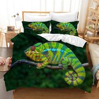 Lizard Reptiles Soft Duvet Cover Gift for Young Boys Young Girls Funy Gecko Beding Set Ful Quen Microfiber Lovely Animal Theme Warm Comforter Cover 120*200cm Single