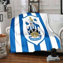 Huddersfield football Crest Flannel Blanket, Soft Polyester, Modern Design, All-Season for Camping, Travel, Gifts for holidays or birthdays 75x90cm
