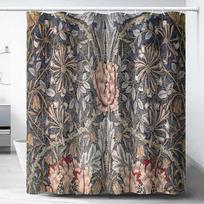 William Morris Shower Curtain,Green Shower Curtain Set for Bathroom Heavy Weight Fabric Decorative Bath Curtain Washable Curtain (as the picture,W90xH180cm) gray