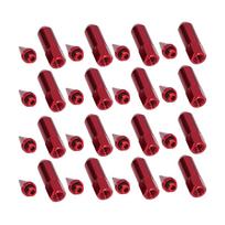 20pcs Universal M12x1.5 Racing Wheels Rims Lug Nuts 90mm Aluminium Alloy Spiked Nuts with Socket KeyRed