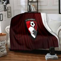 Afc Bournemouth Crest Flannel Blanket, Soft Polyester, Modern Design, All-Season for Camping, Travel, Gifts for holidays or birthdays 75x90cm