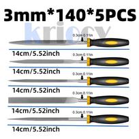 5Pcs Premium Needle File Set High-Carbon Steel Files with Non-Slip Ergonomic Handles for Precise Filing on Wood, Plastic, Model Other&150mm