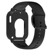 Silikoninis dėklas+Dirželis Redmi Watch 5 Lite / 5 Active minkštas Buferis Pakeičiamas Apyrankės Dirželis Laikrodžio Dirželis Apsauginis Korpusas Dangtelis Redmi watch 5 Active black