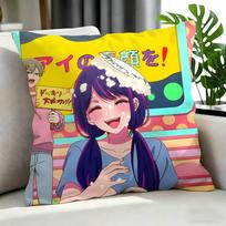 Anime Oshi No Ko Cushion Cover Cushion Cover Set 4Pcs 50X50 45X45 40X40 Pillowcase Decorative Sofa Home Decor Peach skin 18*18(CM)-1Pcs