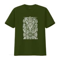 H R Giger Tarot Design T shirt Unique Gothic Sci Fi Art Print for Fashion forward Individuals vintage Washed Stylish streetwear 4XL gray