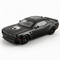 1/18 Dodge Hellcat didelio mastelio metalinis lietas Hellcat automobilio modelis su imituojamu paleidimo garsu, kolekcionuojama puošmena, gimtadienio dovana berniukams juoda