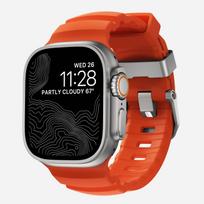 NOMAD Rocky Point Band – dirželis Apple Watch 46mm/49mm su FKM ir titanu (magma, natūrali apkaustai)