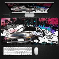 Žaidimų pelės kilimėlis Anime Initial D Neslystantis pelės kilimėlis Dideli klaviatūros kilimėliai Biuro stalo kilimėlis Juodas ir baltas guminis pelės kilimėlis Kilimas 30cmx60cm