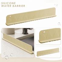 Flexible Silicone Water Guard for Kitchen and Bathroom Sink Countertop Splash Barrier with Adhesive Strip for Easy Installation and Custom Fit One Size