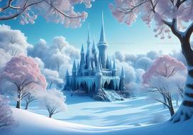 Winter Frozen Themed Backdrop Winter Wonderland Snowflake Happy Birthday Girls Baby Shower Party Photography Banner Supplies 59x51.1inch/150*130cm