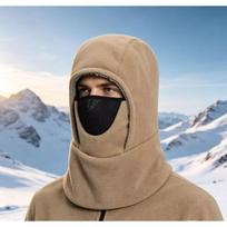 Winter Fleece Balaclava Hat, Windproof Ski Face Mask Neck Warmer All-in-One Thermal Headwear for Cycling Outdoor Sports beige