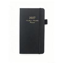 2027 English Pocket Weekly Planner: Custom 24-month Schedule Notebook 24mo black