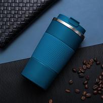 Nerūdijančio plieno termoso puodelis Nesandarus termosas kavos vakuuminis puodelis Kelioninis termo vakuuminis kolba izoliuotas puodelis vandens butelis 380ml blue