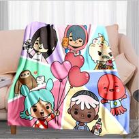 Vibrant World Of Toca Life Blanket Suitable for Sofas, Beds, Offices, And Camping - Perfect Gift for Halloween Christmas 100x150cm
