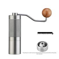 Cross-Border CNC Steel Burr Hand-Cranked Coffee Grinder - Italian Manual Coffee Bean Grinder gray