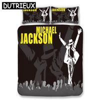 Michael Jackson 3D Bedding Set  Duvet Covers Pillowcases Cartoon Michael Jackson Comforter Bedding Sets Bedclothes Bed Linen (135x200cm) black