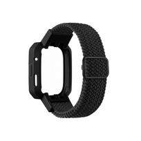 Nailono laikrodžio apyrankė skirta Xiaomi Mi Watch Lite 1 2 3 Apyrankė, pinta elastinga apyrankė, skirta Xiaomi Redmi Watch 3 2 1 Laikrodžio dirželis Redmi Watch Lite1 / 2 juoda