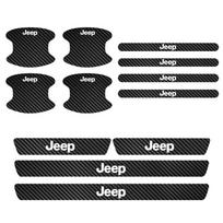 Jeep 4/8/12 vnt. Automobilio durų slenksčio lipdukas, Durų rankenėlės įdubos apsauginis nuo įbrėžimų lipdukas Jeep Wrangler Renegade Wrangler black