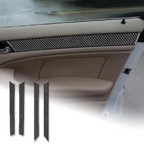 Carbon Fiber for BMW E46 1998-2006 Gear Shift Warning Button & Cup Holder Trim – Black Carbon Fiber Interior Panel Deco Cover. Lower Window Trim Strip