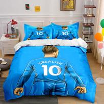 Illustration of Grealish's jersey. Bedding sets Duvet cover sets Duvet covers Pillowcases(1 * Duvet Cover 2 * Pillowcases without duvet insert) 155x200cm blue