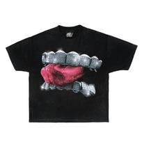 GRILLZ TEE Boxy Vintage Shirt Graphic T-shirt Oversized Streetwear Y2K Unisex L gray