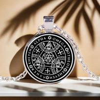 Enochian Angel Sigil Tetragrammaton pakabukas karoliai žiedas stebuklingas antspaudas amuletas talismanas papuošalai black