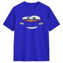 Cars Halloween Lightning McQueen Big Face T Shirt Man Y2K Pure Cotton T-Shirts Summer O-Neck Tee Shirt Oversized Clothes 4XL blue