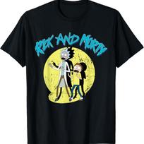 Rick and Morty Spotlight Shadows Adult Cartoon Fashion T-Shirt XL yellow