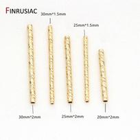 14k Real Gold Plated 8 Sizes Long Curved Tube Beads Accessories For Jewelry Making, Handmade DIY Jewellery Findings Components 20mmx1.5mm beige