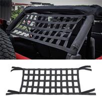 Rear Top Cargo Net for Jeep Wrangler Car Roof Hammock Car Bed Rest for Jeep Wrangler JK 2007-2018 Material Type: High strength Oxford cloth gray