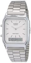 Casio Vintage AQ-230A-7D Unisex Analog-Digital Watch Silver White Dual Time gray