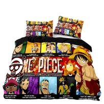 VIENAS vienetas Patalynės komplektas Monkey D.Luffy Antklodės užvalkalas 3D spausdinimas Užvalkalas pagalvei Vaikams Berniukams Paaugliams Dovana 150*200cm 3pcs