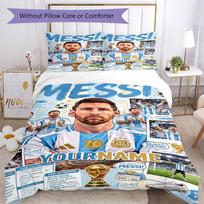 Messi 315 Customize your name Bedding Set Breathable Duvet Cover with Pillowcases Home Decoration Birthday Gift 135cmx200cm