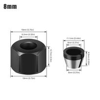 6mm 6.35mm 8mm Router Collet Chuck Adapter Router Bit Adapter  Engraving Trimming Machine 8mm
