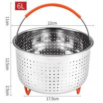 Nerūdijančio plieno garintuvo krepšelio greito puodo priedai, skirti 3/6/8 Qt greitam puodui 15*17.5cm