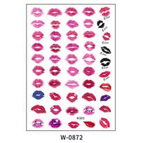 Tatuiruotės lipdukas atsparus vandeniui Sukiubas Meilė Raudonos lūpos Laikina tatuiruotė Tatuiruotė 165 * 240MM (die) pink