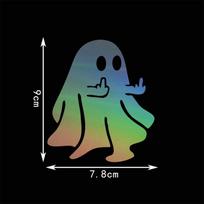Middle Finger Ghost Car Sticker Waterproof Scratch Resistant Funny Decal for Truck Window Bumper Motorcycle DIY Decor I gray