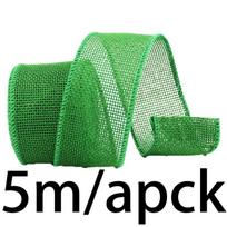 (5 metrai/pakelis) 40mm spalvota lino audinio juosta su vieliniu kraštu, juosta dovanų dėžutės įpakavimui, šventinė puošyba, rankų darbo, pasidaryk pats 40mm žalia