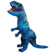 Helovino T-Rex pripučiamas kostiumas - Realistiškas dinozauro aprėpimas vakarėliams ir išdaigoms Child (125-155 cm) blue
