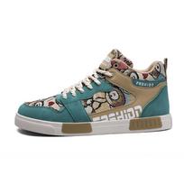 Men's Hightop Skateboard Shoes Male Middle School College Students Flat Walking Casual Platform Boots Sports Running Sneakers 44 gray