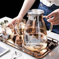 Amber High Borosilicate Glass Teapot Pitcher 1800ml brown