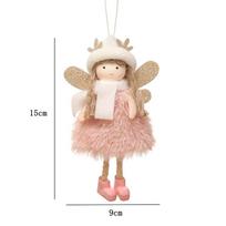 New Cross-Border Christmas Antler Girl Tree Top Hat Ornament beige