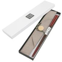 Urushiya Hayashi Mano valgymo lazdelių rinkinys 24 cm Sagties užsegimo valgymo lazdelių krepšys Rankų darbo apdaila Prabangus tradicinis amatas Kišu lakas Mobilūs pietūs