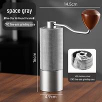 Hengyongsheng Portable Hand-Cranked Coffee Grinder with Steel Burrs gray
