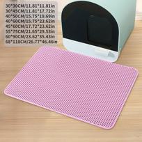 Litter Mat Cat Tray Mat Of Large Size Double Layer Honeycomb Holes Waterproof Pink,30*30CM/11.81*11.81in white