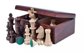 Staunton chess pieces no. 5 in a wooden box king 90mm