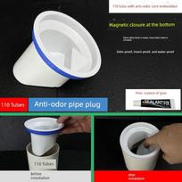 Atgalinio srauto grindų sifono šerdis 110 PVC drenažo vamzdis Anti-Odor kanalizacijos vamzdis Horizontalus vamzdžio apvalkalas 160 Nuotekų septiko rezervuaras Anti-Odor Inner Plug Type 110 Tube Magnetic Closure