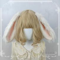 Perdydėlė triušio ausų lankelis KC Lolita Stambaus triušio ausų lankelis Saldus ir mielas lop triušio plaukų segtukas Size fits all gray